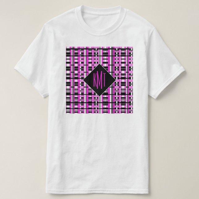 Camiseta Monogramado rosa (Diseño del anverso)