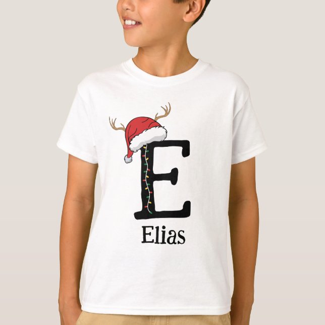 Camiseta Monogrammed Family Christmas Personalize With Name (Anverso)