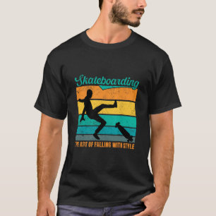 Camiseta Monopatín El Arte De Caer Retro Divertido Patineta