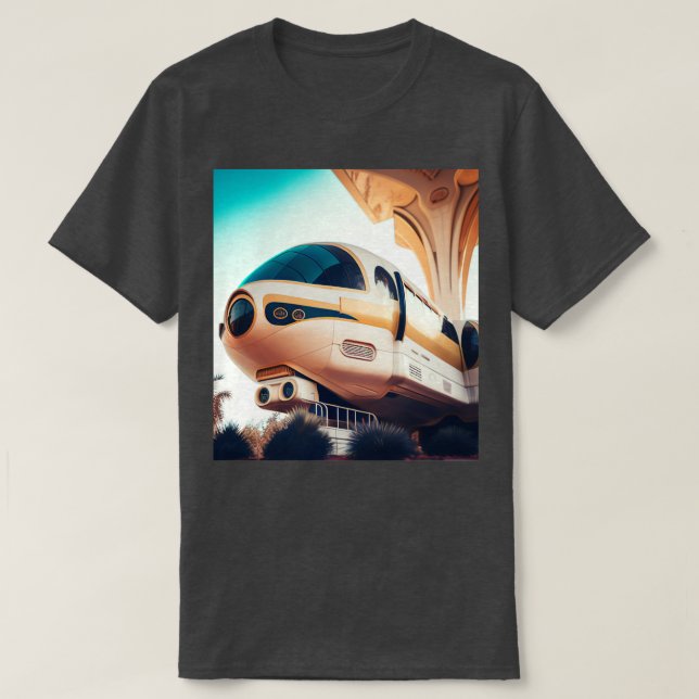 Camiseta Monorail Mid Century Retro Futurismo Futurista Sur (Diseño del anverso)