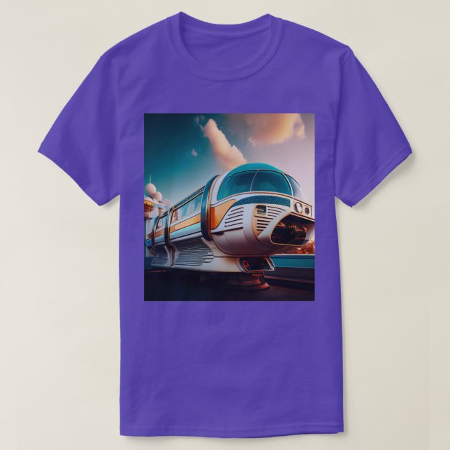 Camiseta Monorail Mid Century Retro Futurismo Futurista Sur (Diseño del anverso)