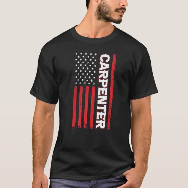 Camiseta Monos Carpintero Bandera Americana Patriótica 4 de (Anverso)