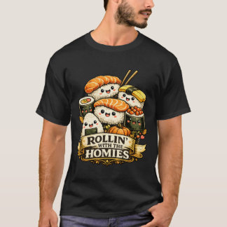 Camiseta Monos Con Los Amigos Cute Sushi