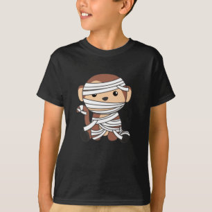 Camiseta Monos de la calabaza de la momia del mono Feliz Ha