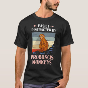 Camiseta Monos de largo alcance divertidos de mono de probo