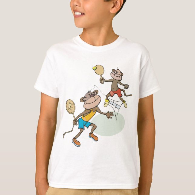 Camiseta Monos jugando al tenis (Anverso)