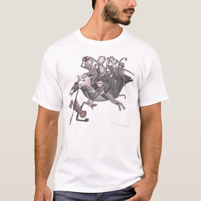Camiseta ¡Monos que llevan del cerdo del vuelo! (Anverso)