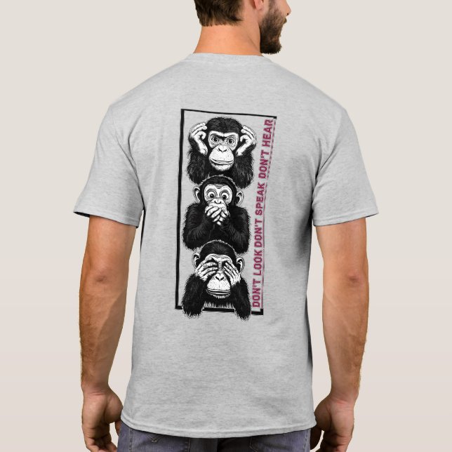 Camiseta monos sabios (Reverso)