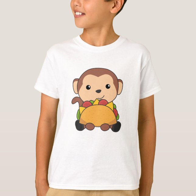 Camiseta Monos Taco graciosos Tacos México Sweet Monkey (Anverso)