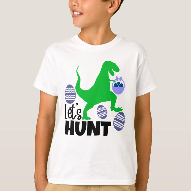 Camiseta monosaurio fresco Caza de huevos de Pascua (Anverso)