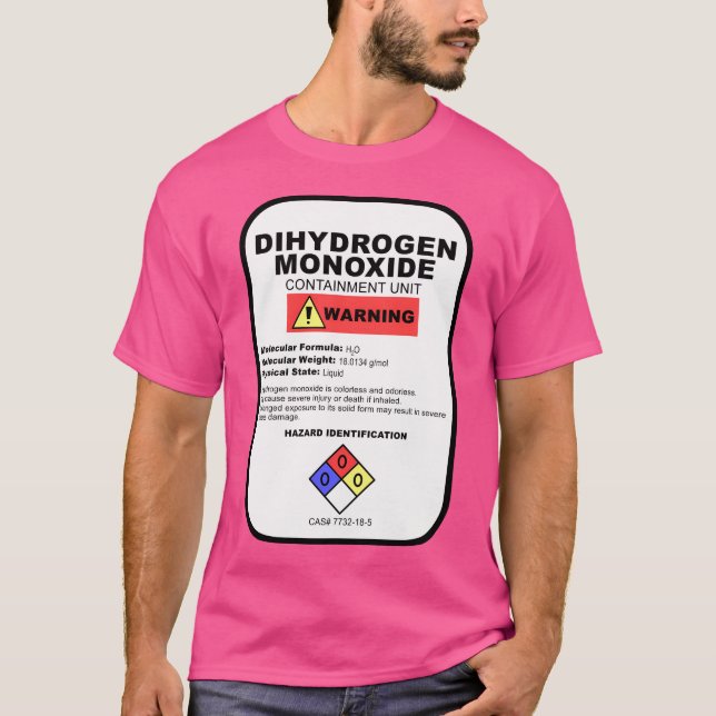 Camiseta Monóxido de dihidrógeno (Anverso)