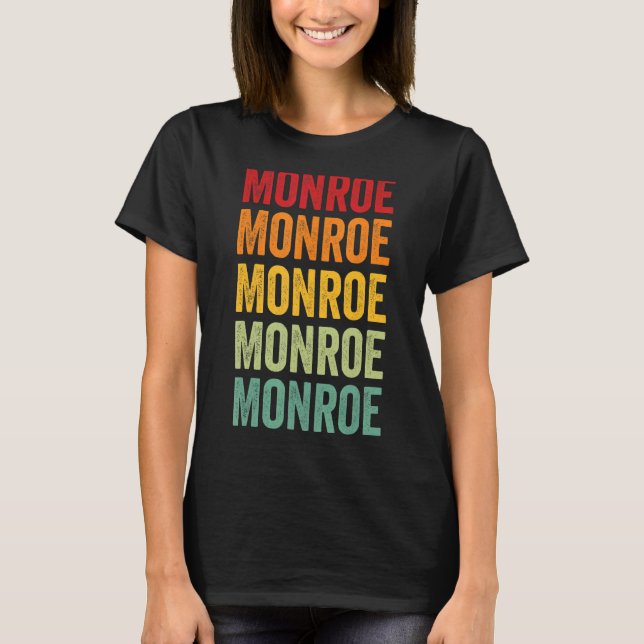 Camiseta Monroe County Michigan Rainbow Text Design (Anverso)