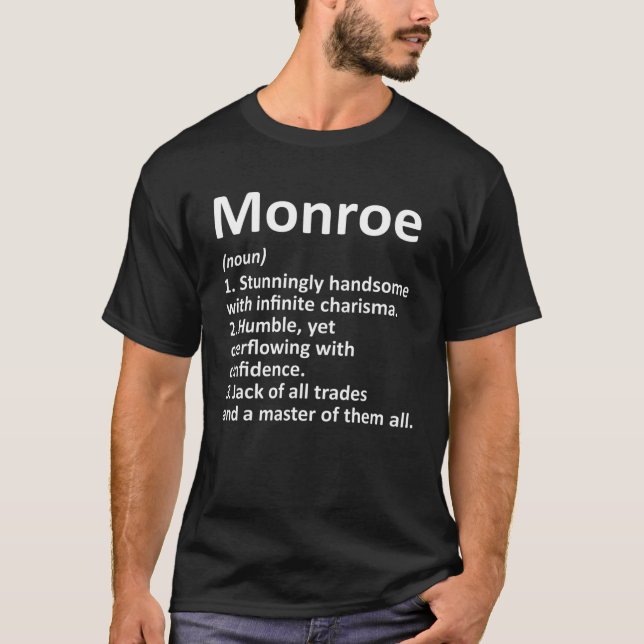 Camiseta MONROE Definition Funny Surname Family Tree Birthd (Anverso)