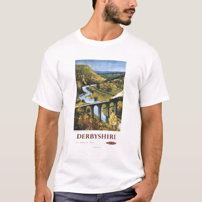 Camiseta Monsal Dale, tren y viaducto British Rail (Anverso)