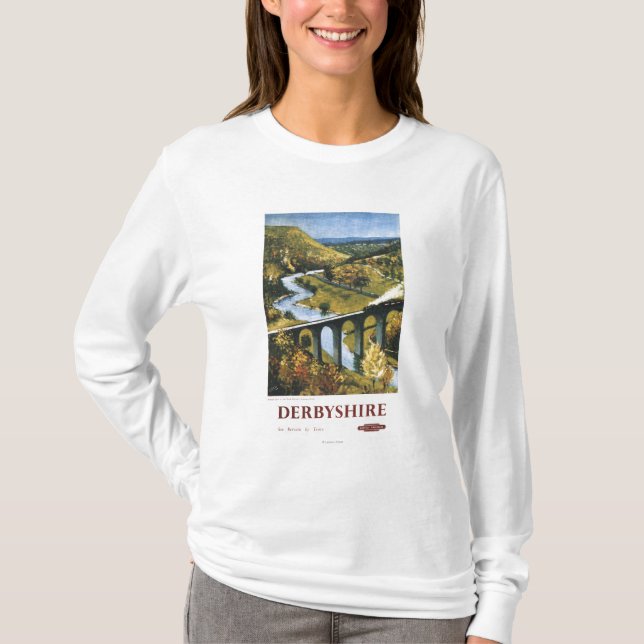 Camiseta Monsal Dale, tren y viaducto British Rail (Anverso)