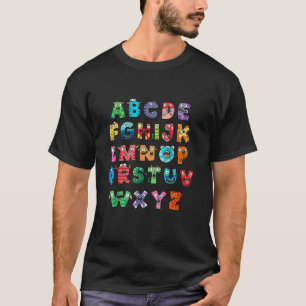 Camiseta Monster ABC Cute Alphabet Halloween Teacher Costum