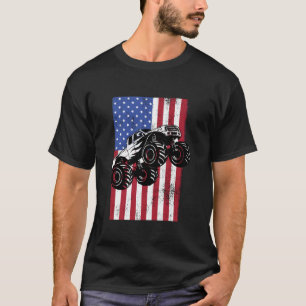 Camiseta Monster Camión Bandera Americana Carreras Patrióti
