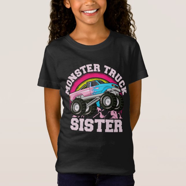 Camiseta Monster Camión Hermana Coincide con Monstruo Famil (Anverso)