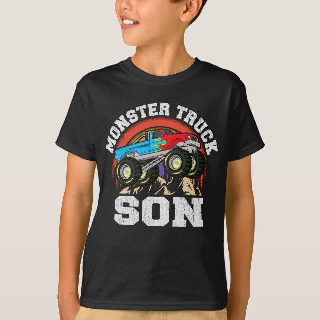 Camiseta Monster Camión hijo a juego de monstruo familiar (Anverso)