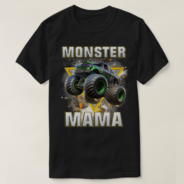 Camiseta Monster Camión Mamá Monstruo Es Mi Camión De Atasc (Diseño del anverso)
