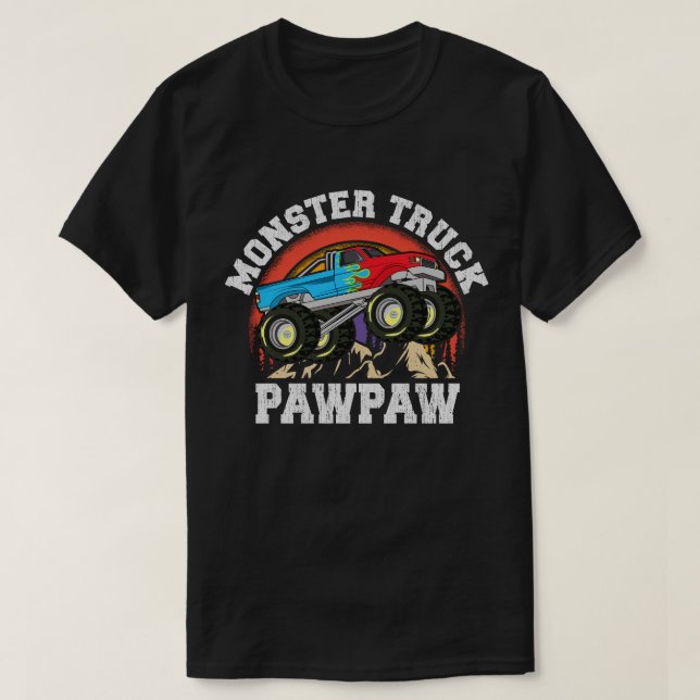 Camiseta Monster Camión PawPaw Familia Coincidencia Abuelo (Diseño del anverso)