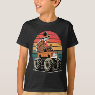 Camiseta Monster Camión Turquía Sunset Retro Acción de Grac