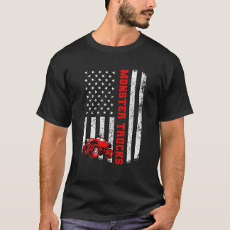 Camiseta Monster Camiones Monstruo Patriótico de la Bandera