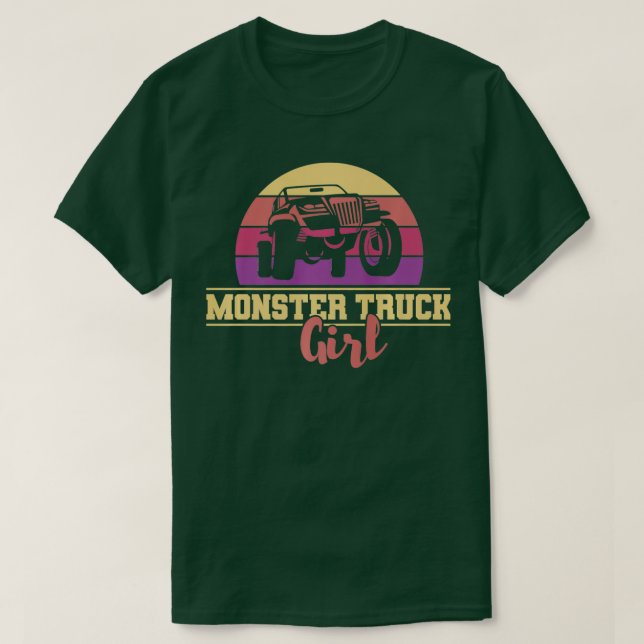 Camiseta Monster Chica de Camión Retro Vintage (Diseño del anverso)