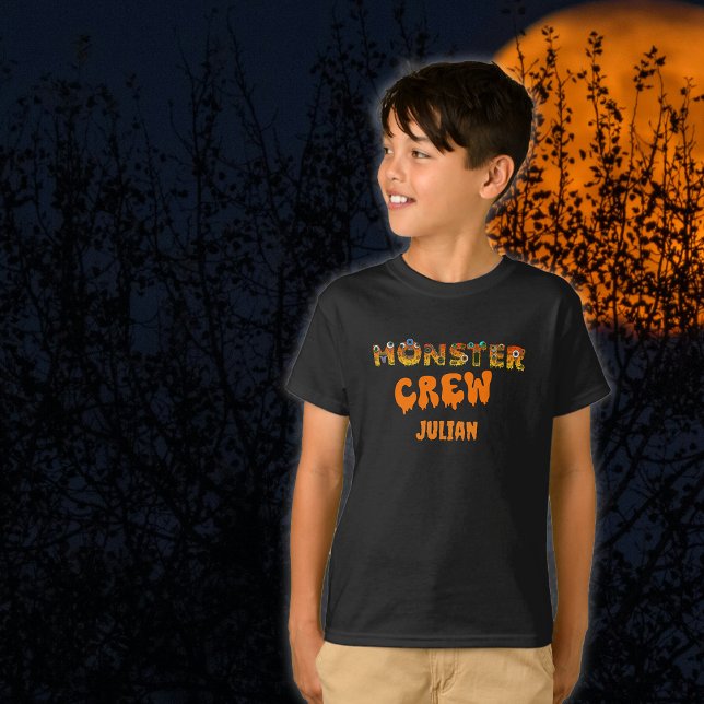 Camiseta Monster Crew Nombre personalizado Niños de Hallowe (Subido por el creador)