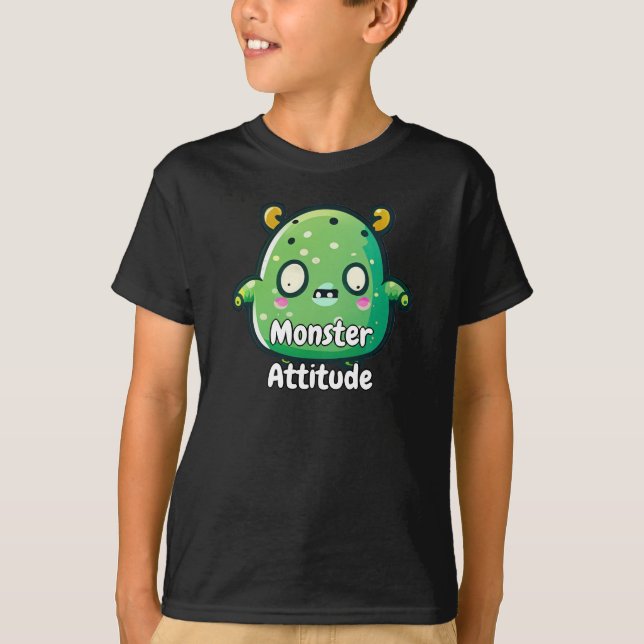 Camiseta Monster Divertido Guay Único Mejor Niño Elegante (Anverso)