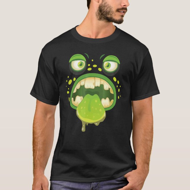 Camiseta Monster Face Costume Niños Halloween Adultos 1 (Anverso)