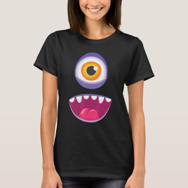 Camiseta Monster Face Costume Niños Halloween Adultos 4 (Anverso)
