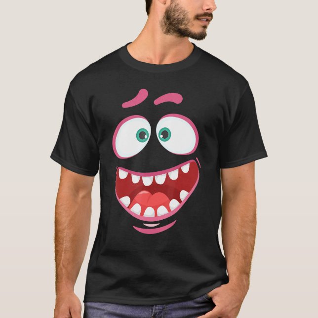 Camiseta Monster Face Costume Niños Halloween Adultos 5 (Anverso)