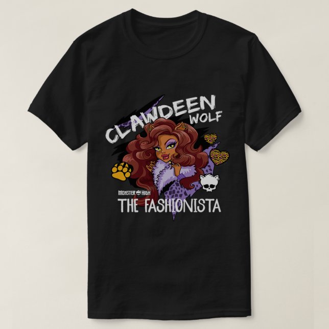 Camiseta Monster High Clawdee Wolf The Fashionista (Diseño del anverso)