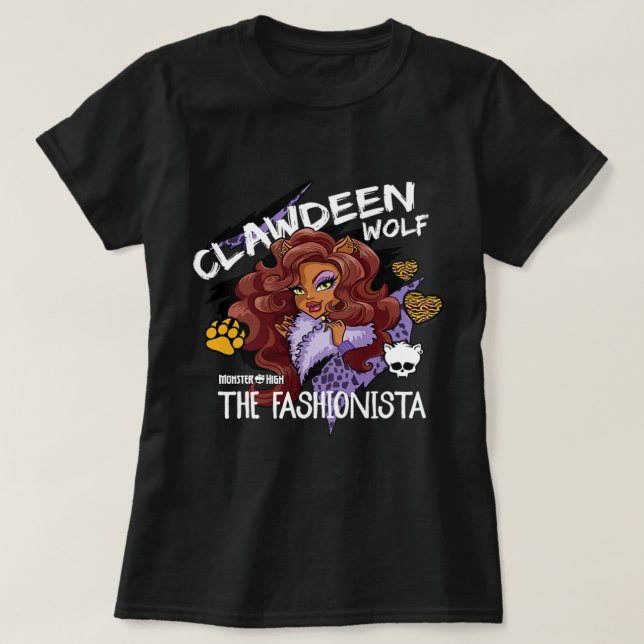 Camiseta Monster High Clawdee Wolf The Fashionista (Diseño del anverso)