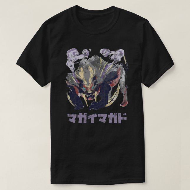 Camiseta Monster Hunter se alza icono Magnamalo Kanji (Diseño del anverso)