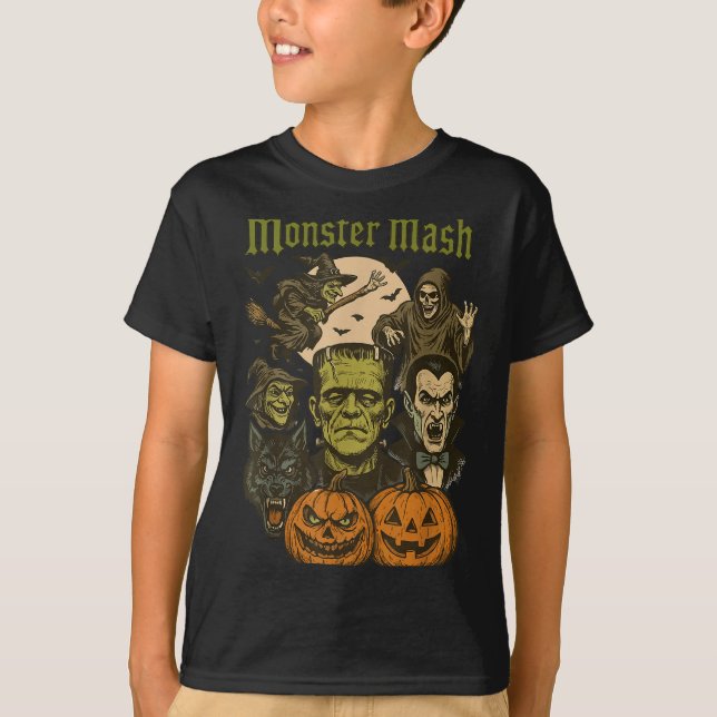 Camiseta Monster Mash Retro Halloween Funny Monster Soky Wo (Anverso)