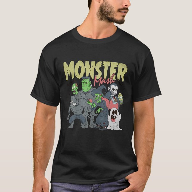 Camiseta Monster Mash Retro Halloween Funny Monster Spooki (Anverso)