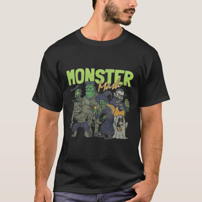 Camiseta Monster Mash Vintage Ghost Halloween Funny (Anverso)