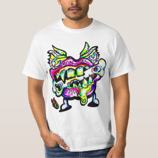 Camiseta Monster Mouth Chomp M13 Color Gráfico Art