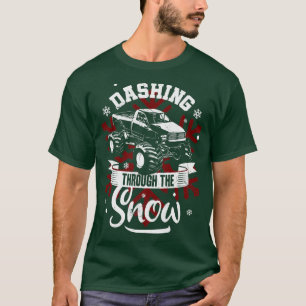 Camiseta Monster Navidades de Camión V8 Motor Coche Picku