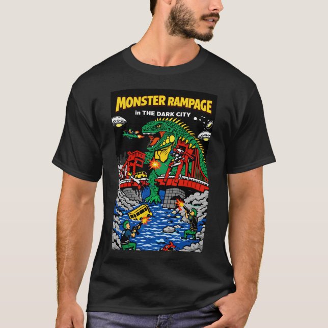 Camiseta Monster Rampage in Dark City (Anverso)