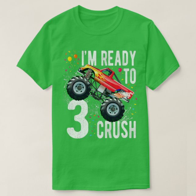 Camiseta Monster Tru de niño de 3 años de edad (Diseño del anverso)