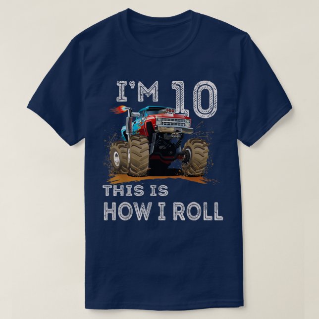 Camiseta Monster Truck 10th Birthday Gifts I'm 10 This Is H (Diseño del anverso)