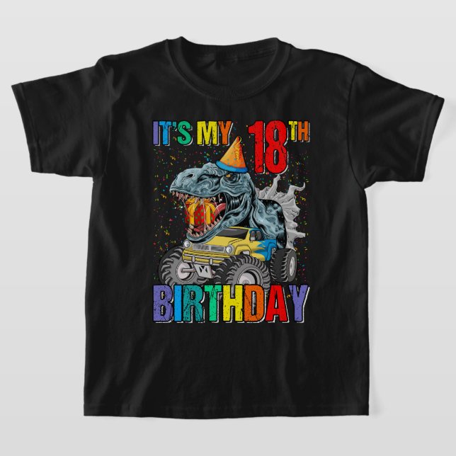 Camiseta Monster Truck 18 Year Old Tee 18th Birthday Boy Mo (Distribución)