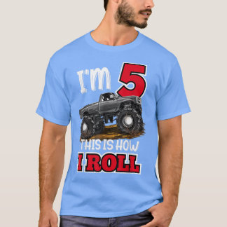 Camiseta Monster Truck 5th Birthday Funny 5 Year Old Birthd