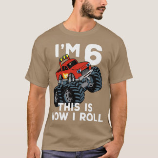Camiseta Monster Truck 6th Birthday Funny Kids Gift Quote 6