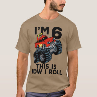 Camiseta Monster Truck 6th Birthday Funny Kids Gift Quote 6