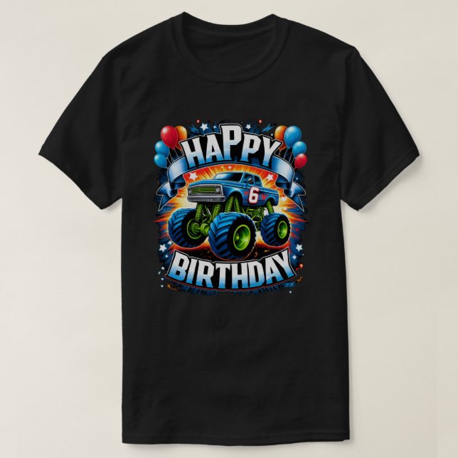 Camiseta Monster Truck 6to. Diseño de cumpleaños - Roar en  (Diseño del anverso)