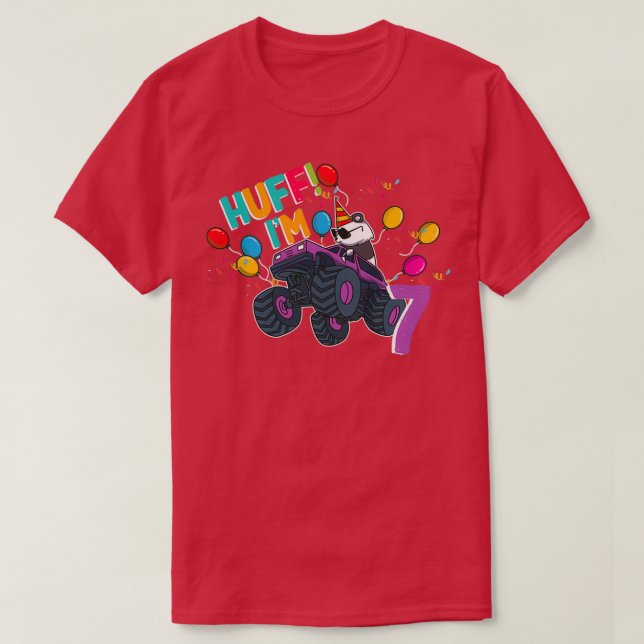 Camiseta Monster Truck 7 Panda Conductor Mascota Oso Cute A (Diseño del anverso)